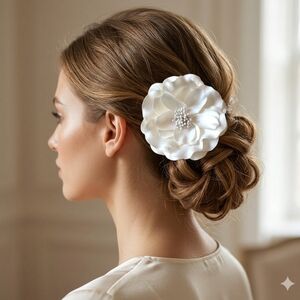 Elegant White Floral Hair Clip Brooch | Double Use Accessory